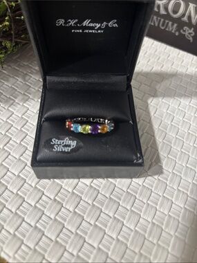 Macy's Sterling Silver 925 Multi-Gem Color Band